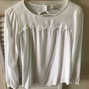 Loft xs white long sleeve shirt